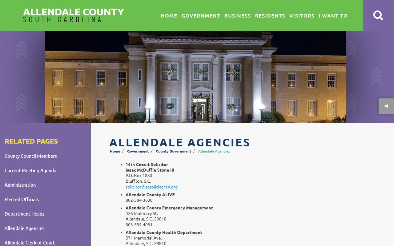 Allendale County arrest records sheriff agency directory