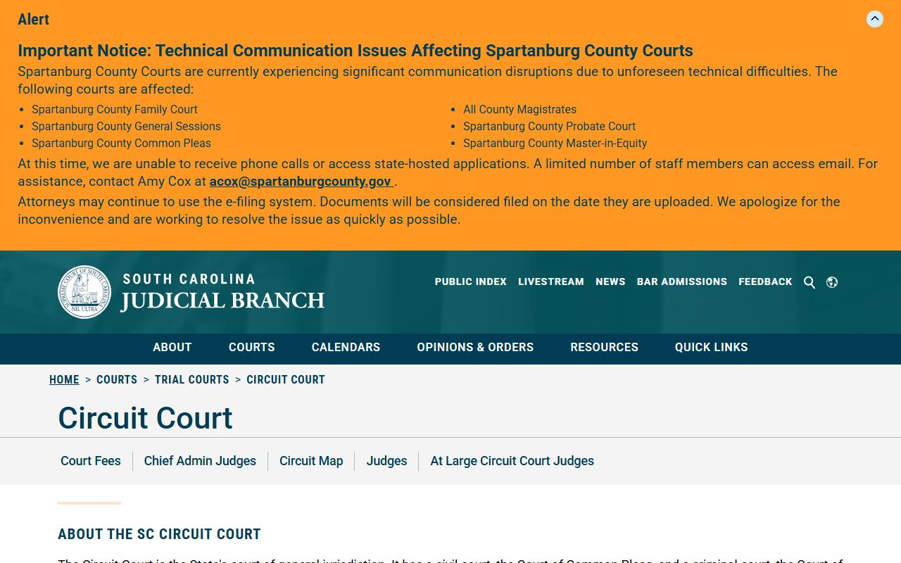 Allendale County court records Circuit Court overview