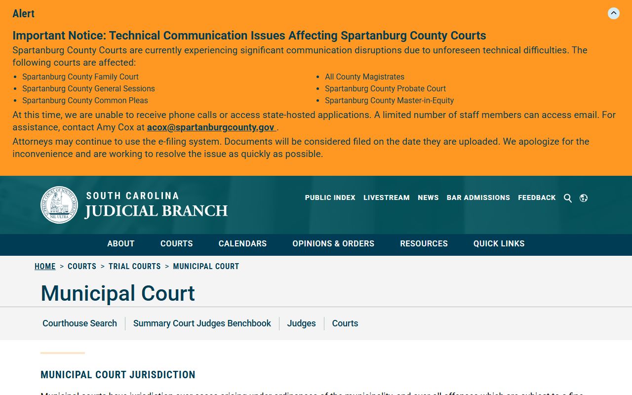 Allendale County court records Municipal Court overview