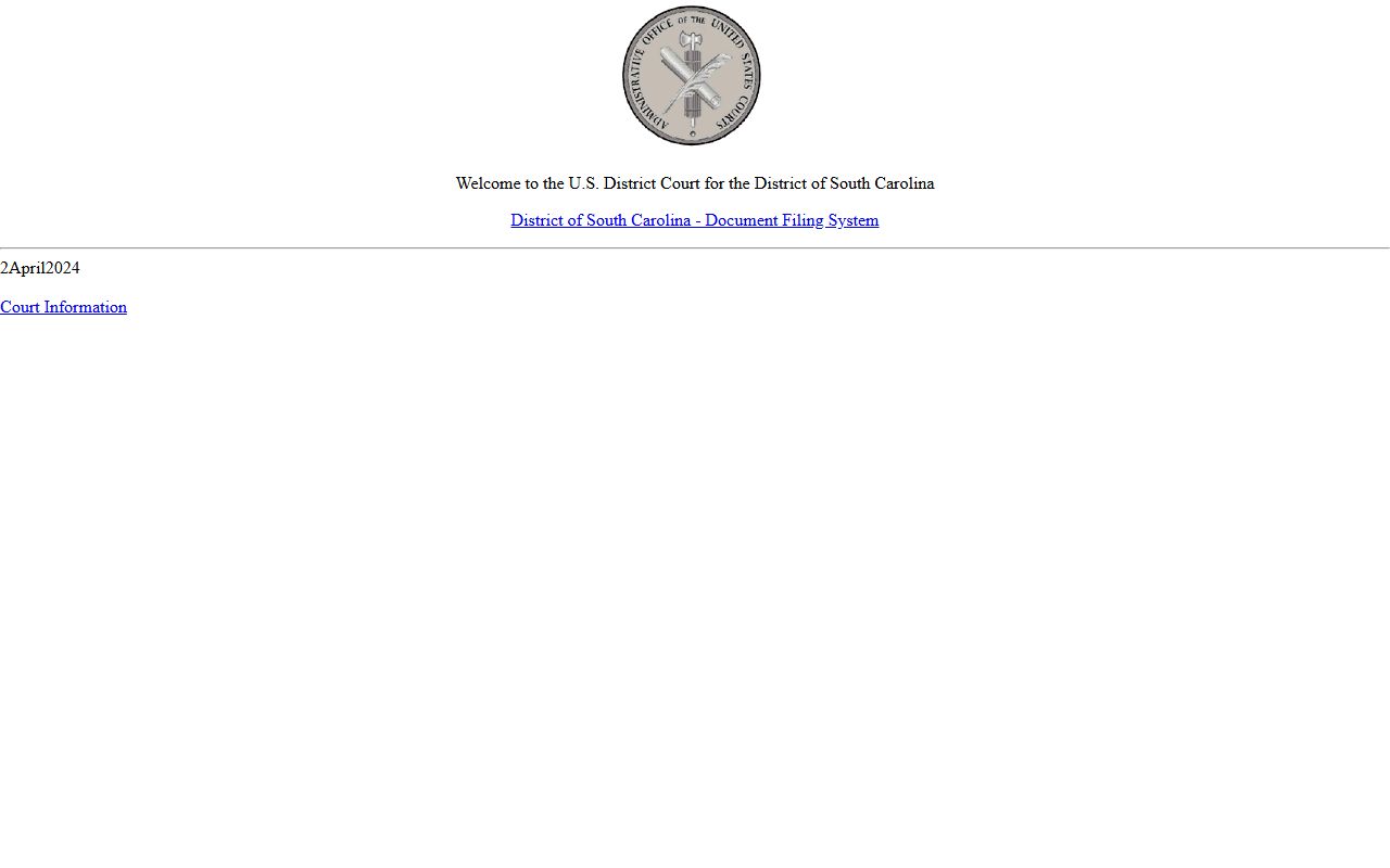 Allendale County Circuit Court records District of South Carolina CM ECF