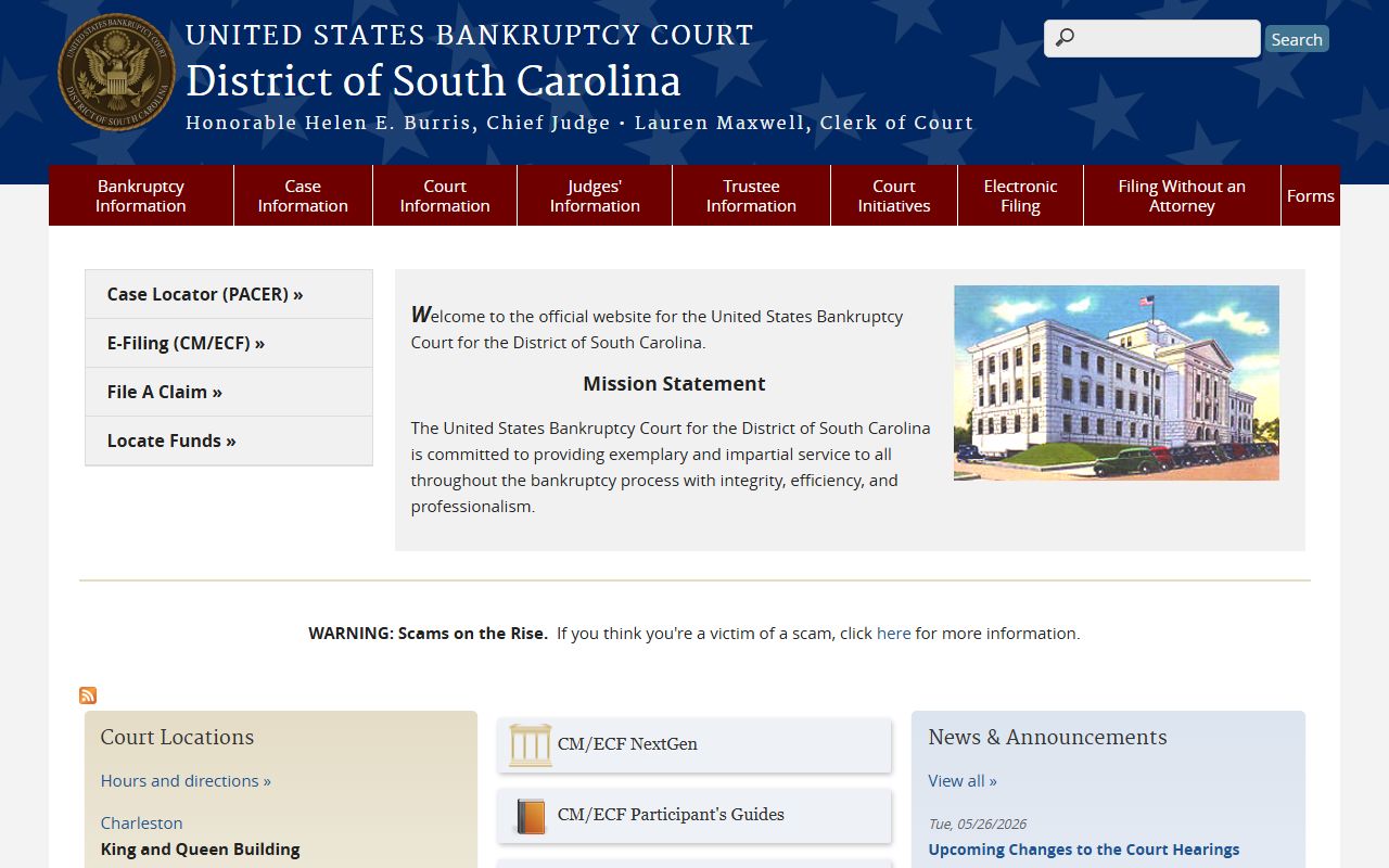 Allendale County Circuit Court records U.S. Bankruptcy Court South Carolina