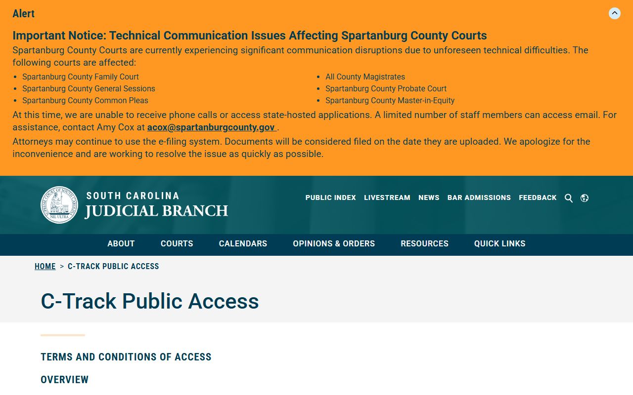 Allendale County Court records appellate C-Track public access