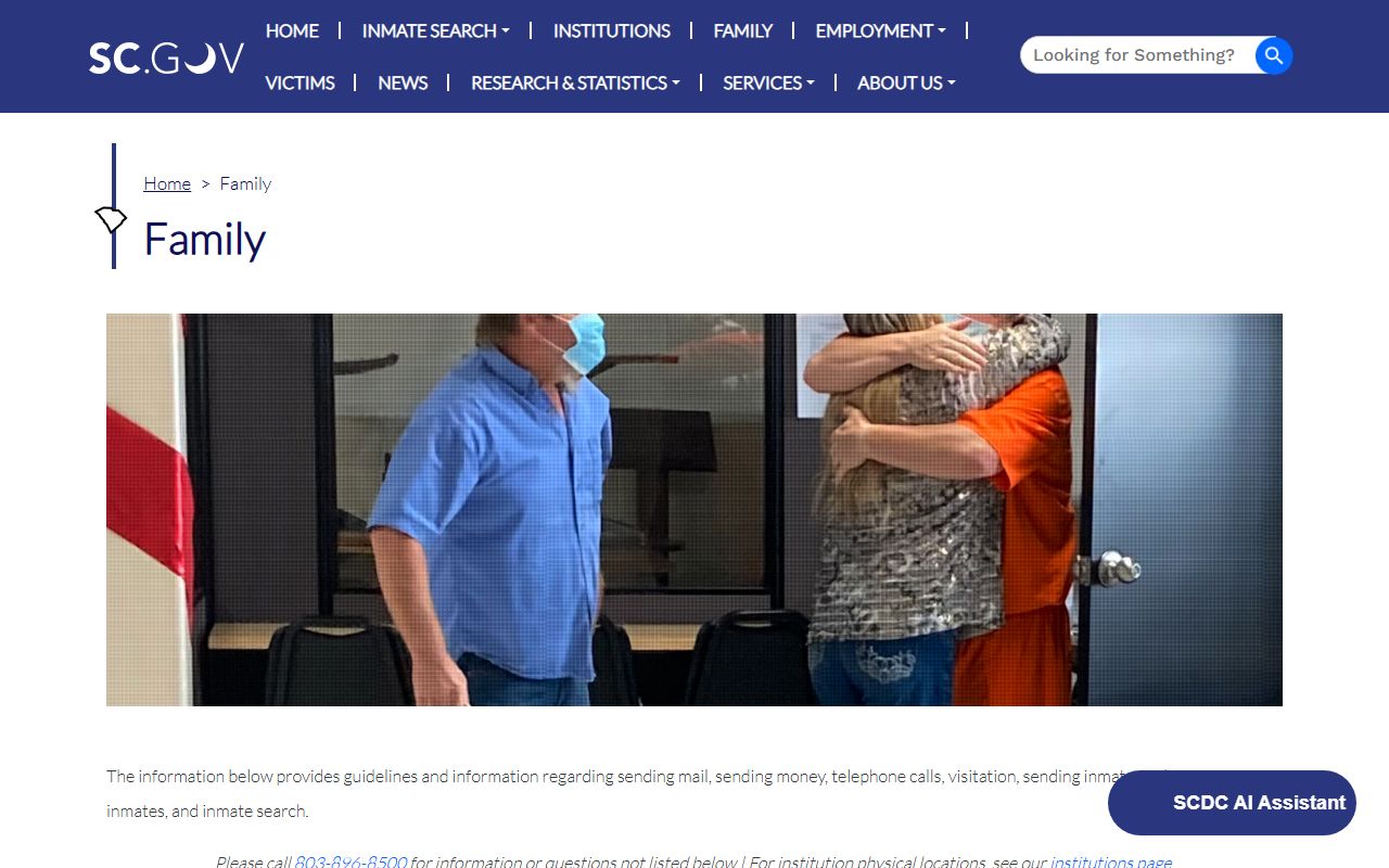 Allendale County inmate records SCDC family resources