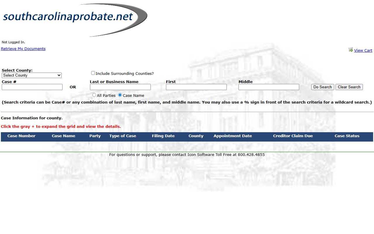 Allendale County probate records South Carolina Probate Search portal