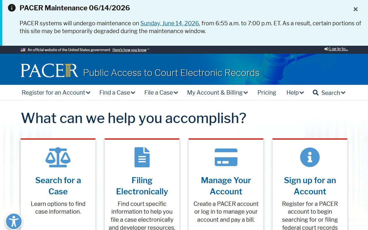 Allendale County warrant records PACER federal case access